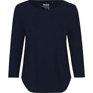 Dámské organické tričko Neutral se  3/4  rukávky 155 g/m Barva: modrá námořní, Velikost: XL NE81006