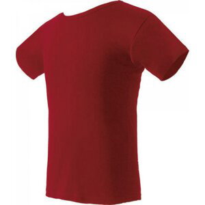 Nath Bavlněné tričko K1 z poločesané bavlny s bočními švy Barva: Červená vínová, Velikost: S NH140