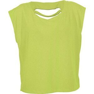 Nath Ležérní dámské tričko s průstřihy na zádech Barva: žlutá fluorescentní, Velikost: XS NH282