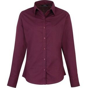 Premier Workwear Dámská popelínová košile s dlouhým rukávem Barva: fialová lilková, Velikost: 44 (16) PW300