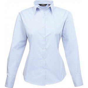 Premier Workwear Dámská popelínová košile s dlouhým rukávem Barva: modrá světlá, Velikost: 48 (20) PW300