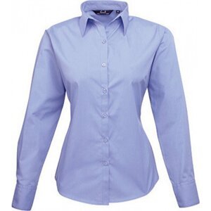 Premier Workwear Dámská popelínová košile s dlouhým rukávem Barva: Modrá střední, Velikost: 44 (16) PW300