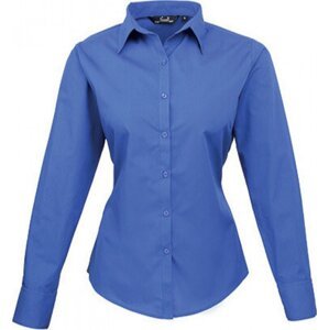 Premier Workwear Dámská popelínová košile s dlouhým rukávem Barva: modrá královská, Velikost: 36 (8) PW300
