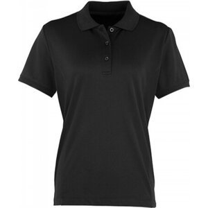 Premier Workwear Prodloužená dámská polokošile Coolchecker Piqué Barva: Černá, Velikost: XXL PW616