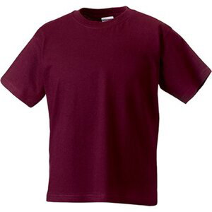 Měkčené 100% bavlněné tričko Russell 180 g/m Barva: Červená vínová, Velikost: XXL Z180