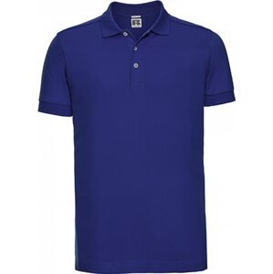 Russell Pánské strečové polo tričko s límečkem a krátkými rukávy Barva: Modrá výrazná, Velikost: M Z566