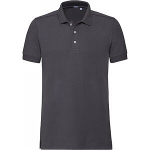 Russell Pánské strečové polo tričko s límečkem a krátkými rukávy Barva: šedá convoy, Velikost: XL Z566