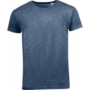 Sol's Pánské lehké melírové směsové tričko s postranními švy Barva: modrý námořní melír, Velikost: M L131
