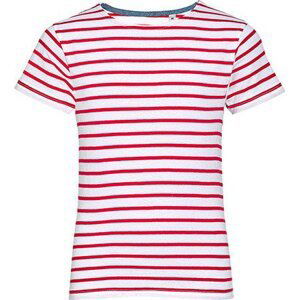 Dětské pruhované tričko Sol's Barva: bílá - červená, Velikost: 12 let (142/152) L01400