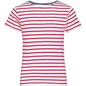 Dětské pruhované tričko Sol's Barva: bílá - červená, Velikost: 154/164 (14 let) L01400