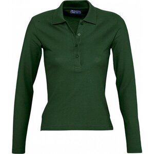 Dámské slim-fit polo tričko s dlouhým rukávem Podium Sol's Barva: zelená golfová, Velikost: XL L535