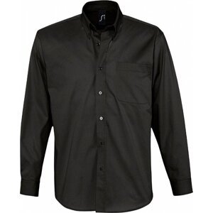 Sol's Keprová pánská košile Bel-Air s dlouhým rukávem a kapsičkou na prsou 100% bavlna Barva: Černá, Velikost: M L645