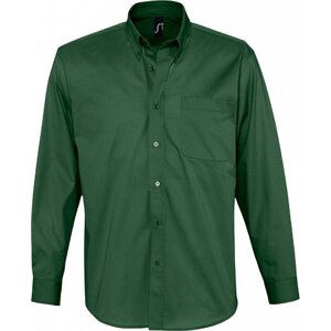 Sol's Keprová pánská košile Bel-Air s dlouhým rukávem a kapsičkou na prsou 100% bavlna Barva: Zelená lahvová, Velikost: 3XL L645
