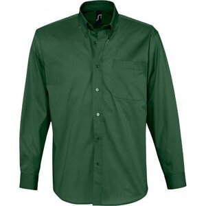 Sol's Keprová pánská košile Bel-Air s dlouhým rukávem a kapsičkou na prsou 100% bavlna Barva: Zelená lahvová, Velikost: XXL L645