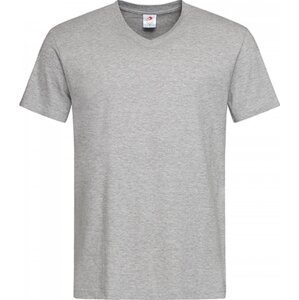 Stedman® Pohodlné pánské triko s výstřihem do véčka Barva: šedá  melír, Velikost: 3XL S270