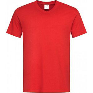 Stedman® Pohodlné pánské triko s výstřihem do véčka Barva: červená skarletová, Velikost: M S270