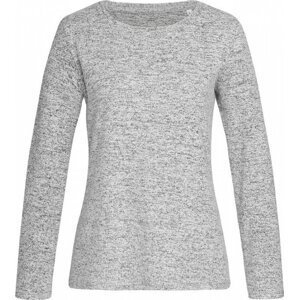 Stedman® Volný dámský melírový pletený svetr s česanou vnější stranou Barva: šedá světlá melange, Velikost: M