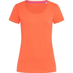 Stedman® Módní strečové dámské tričko Claire se širokým výstřihem Barva: lososová, Velikost: L S9700