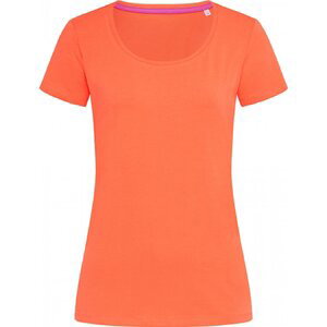 Stedman® Módní strečové dámské tričko Claire se širokým výstřihem Barva: lososová, Velikost: XL S9700