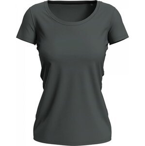 Stedman® Módní strečové dámské tričko Claire se širokým výstřihem Barva: šedá tmavá, Velikost: L S9700