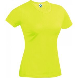 Starworld Základní dámské fitness tričko s UV ochranou 100 % polyester Barva: žlutá fluorescentní, Velikost: XL SW404
