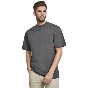 Prodloužené bavlněné rovné pánské triko Urban Classics 180 g/m Barva: šedá tmavá, Velikost: 4XL