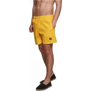 Barevné pánské plavky šortky s kontrastní šňůrkou Urban Classics Barva: Žlutá, Velikost: L