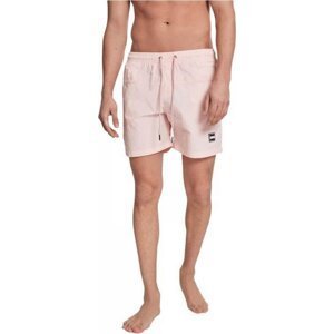 Barevné pánské plavky šortky s kontrastní šňůrkou Urban Classics Barva: Růžová, Velikost: XS