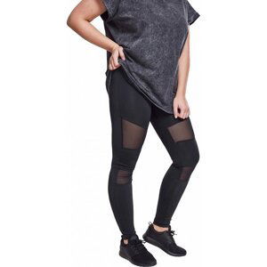 Dámské legíny Urban Classics se síťovanými vsadkami na přední straně Barva: dark grey, Velikost: 3XL