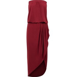 Pohodlné plážové šaty Urban Classics z viskozy Barva: Červená vínová, Velikost: 3XL