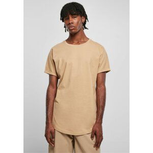 Prodloužené bavlněné triko Urban Classics s ohrnutými rukávy Barva: unionbeige, Velikost: M