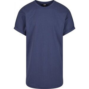 Prodloužené bavlněné triko Urban Classics s ohrnutými rukávy Barva: vintage modrá, Velikost: 3XL