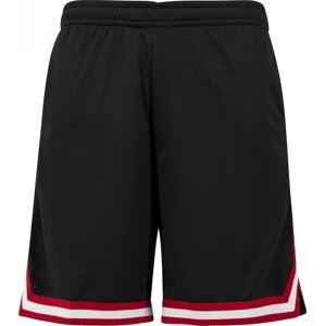 Pánské šortky Urban Classics s kontrastním lemováním Barva: černá - červená - bílá, Velikost: 5XL