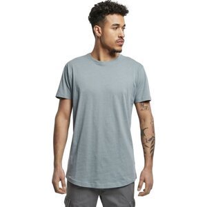 Prodloužené mírně zaoblené pánské triko Urban Classics 100% bavlna Barva: modrošedá, Velikost: 4XL