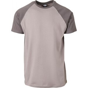 Pánské baseballové triko Urban Classics s krátkým kontrastním rukávem Barva: šedá asflatová - šedá tmavá, Velikost: L