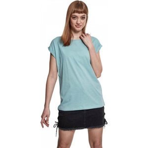 Dámské volné tričko Urban Classics s ohrnutými rukávky 100% bavlna Barva: Modrá jemná, Velikost: 4XL