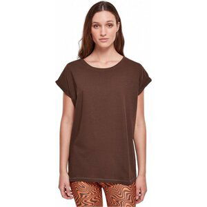 Dámské volné tričko Urban Classics s ohrnutými rukávky 100% bavlna Barva: Hnědá, Velikost: XL