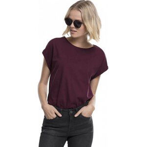 Dámské volné tričko Urban Classics s ohrnutými rukávky 100% bavlna Barva: Tmavě vínová, Velikost: 4XL