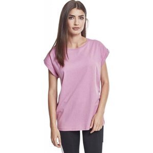 Dámské volné tričko Urban Classics s ohrnutými rukávky 100% bavlna Barva: Světle růžová, Velikost: L