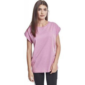 Dámské volné tričko Urban Classics s ohrnutými rukávky 100% bavlna Barva: Světle růžová, Velikost: XL
