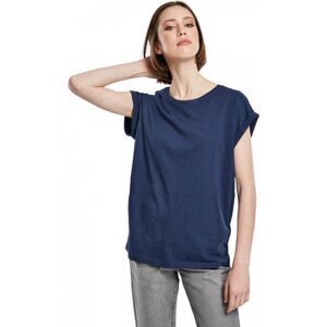 Dámské volné tričko Urban Classics s ohrnutými rukávky 100% bavlna Barva: tmavá modrá, Velikost: M