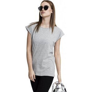 Dámské volné tričko Urban Classics s ohrnutými rukávky 100% bavlna Barva: šedá  melír světlá, Velikost: M