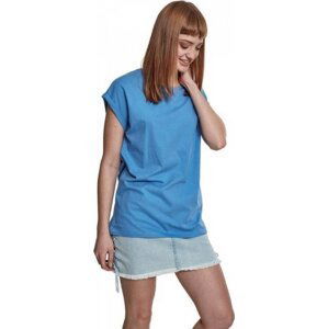 Dámské volné tričko Urban Classics s ohrnutými rukávky 100% bavlna Barva: modrá lagunová, Velikost: 5XL