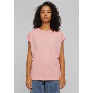 Dámské volné tričko Urban Classics s ohrnutými rukávky 100% bavlna Barva: růžová pastelová, Velikost: 3XL