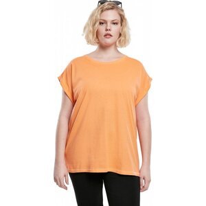 Dámské volné tričko Urban Classics s ohrnutými rukávky 100% bavlna Barva: papaya, Velikost: 5XL