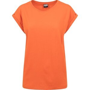Dámské volné tričko Urban Classics s ohrnutými rukávky 100% bavlna Barva: Svítivě oranžová, Velikost: 3XL