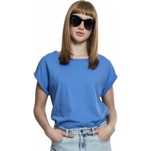 Dámské volné tričko Urban Classics s ohrnutými rukávky 100% bavlna Barva: modrá sytá, Velikost: M