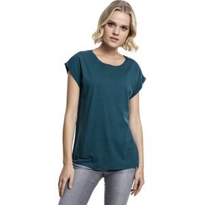 Dámské volné tričko Urban Classics s ohrnutými rukávky 100% bavlna Barva: modrá petrolejová, Velikost: XL