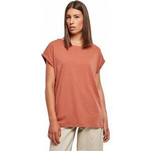 Dámské volné tričko Urban Classics s ohrnutými rukávky 100% bavlna Barva: Terracotta, Velikost: 5XL