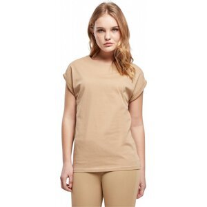 Dámské volné tričko Urban Classics s ohrnutými rukávky 100% bavlna Barva: béžová union, Velikost: 3XL